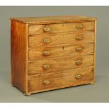 A 19th century mahogany secretaire chest of drawers,