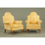 A pair of fireside armchairs,