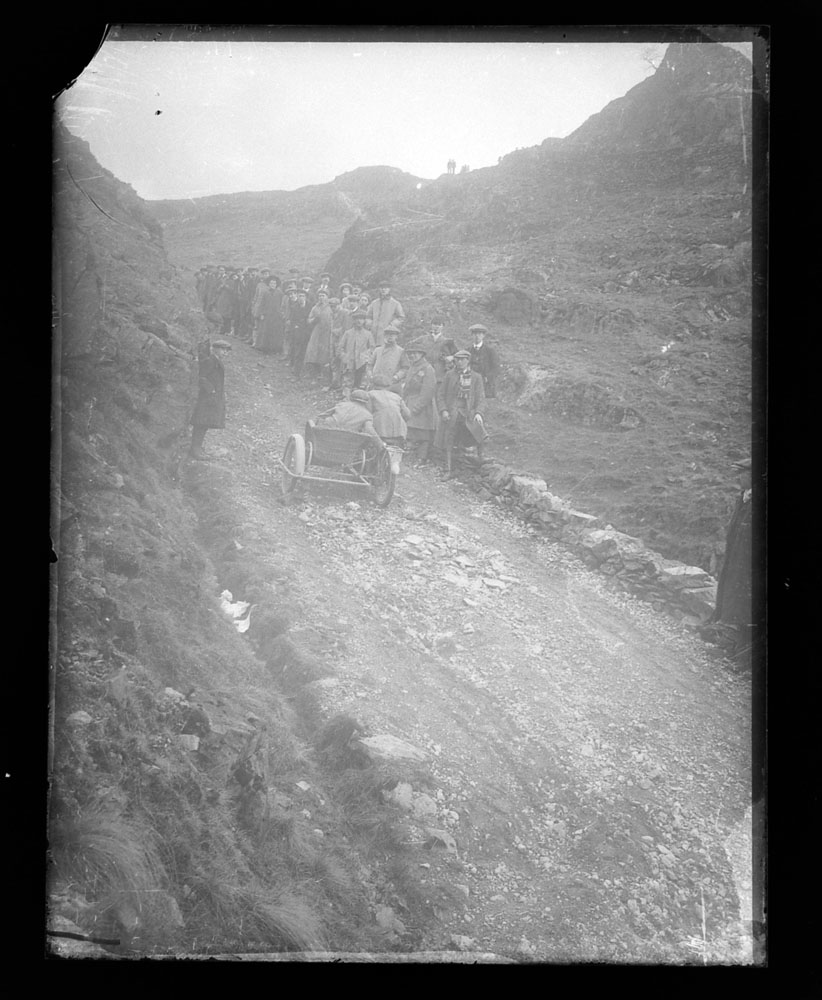 Early 20th century photographic glass full plates, depicting vintage motorcycle trials (17). - Image 5 of 5