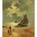 J C Fraser (1858-1927), an oil painting on canvas coastal scene.