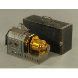 An 20th century Archer and Sons of Liverpool brass and tin plate magic lantern, 39 cm long,