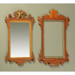 A 19th century fretwork wall mirror and mirror frame only. Tallest 94 cm.