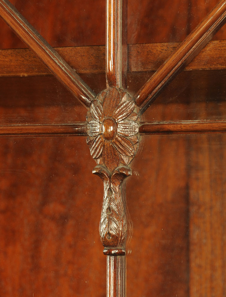 An Edwardian inlaid mahogany combined bookcase and desk, - Image 5 of 8