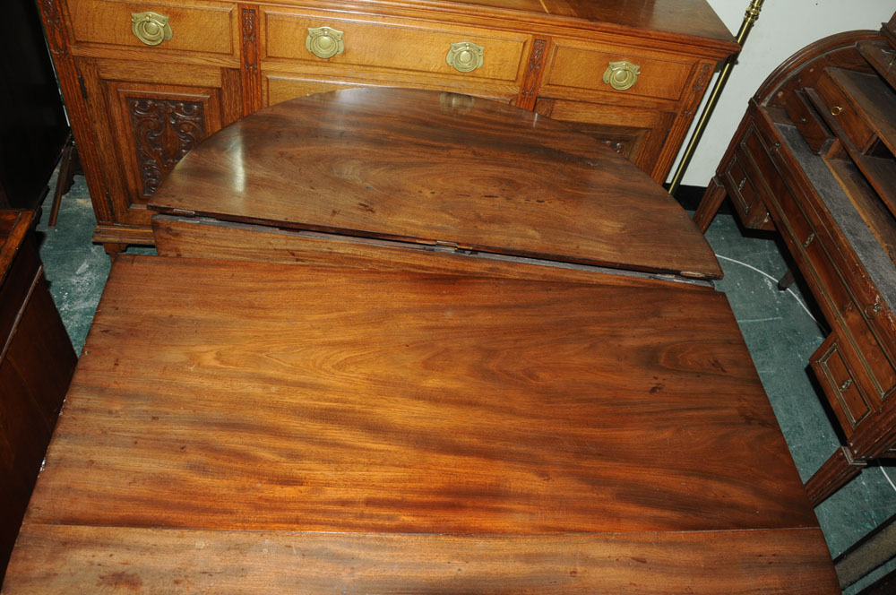A 19th century mahogany dining table, comprising two D ends, - Image 8 of 9