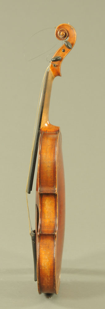 A 19th century violin, with paper label Conzert-Violin Stradiuarius Cremonensis Faciebat AO.17. - Image 6 of 16