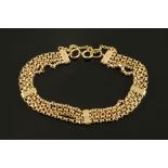 A 9 ct gold chain link gate type bracelet, 16.4 grams (see illustration).