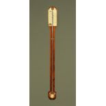 A 19th century rosewood "Model Barometer", with adjustable Vernier and mercury thermometer.