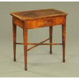 A Georgian burr elm and walnut console or window table,