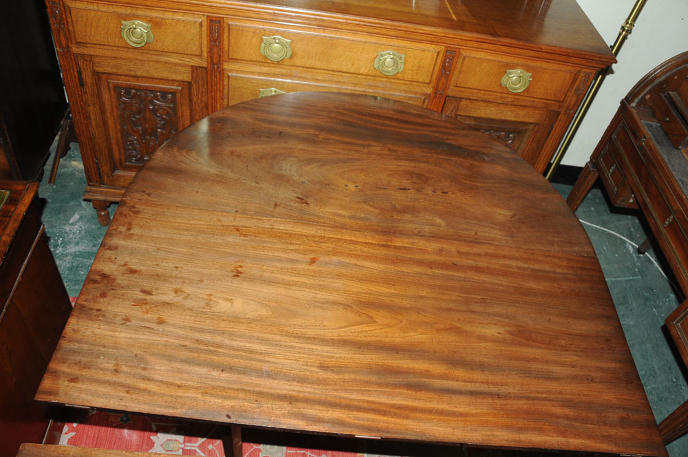 A 19th century mahogany dining table, comprising two D ends, - Image 9 of 9