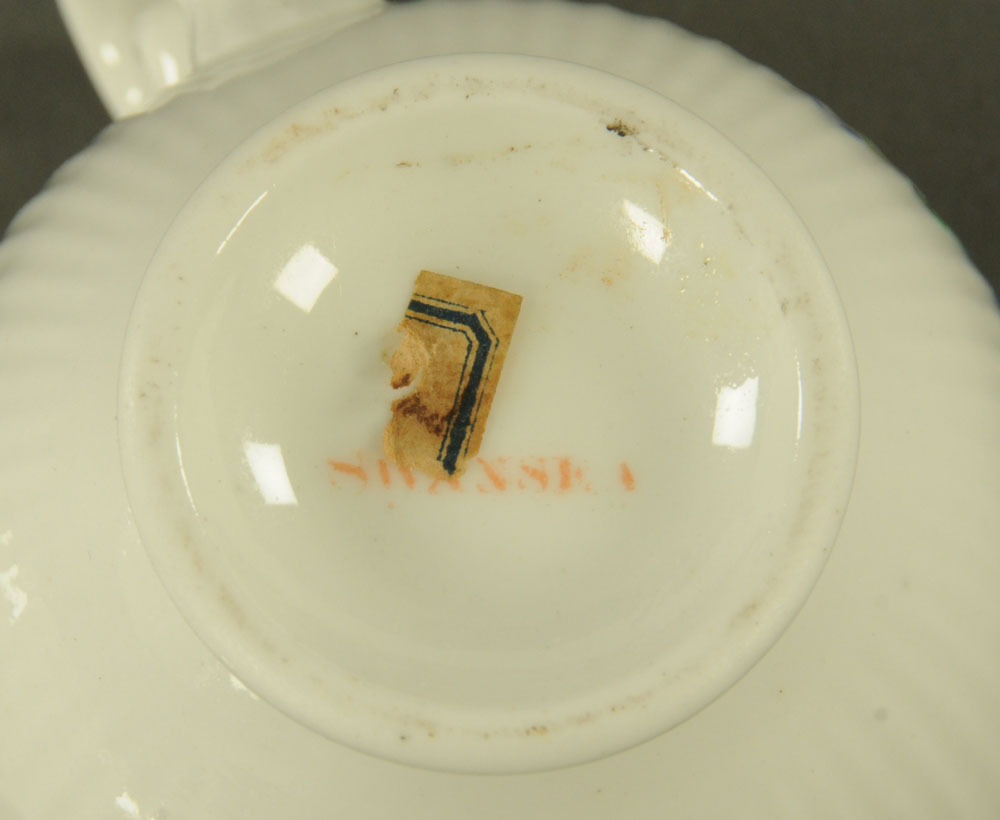 An early 19th century Swansea pottery coffee cup and saucer, - Image 5 of 5