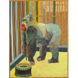 Audrey Harling (1920-1995), oil painting, study of a standing gorilla, 102 x 76 cm,