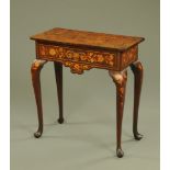 A 19th century Dutch marquetry side/lamp table,