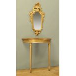 A gilt painted console table,