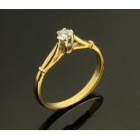 An 18 ct gold diamond solitaire ring, size P. CONDITION REPORT: Gross weight 2.