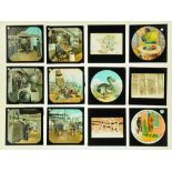 A quantity of late Victorian/early 20th century magic lantern slides on mixed subjects,