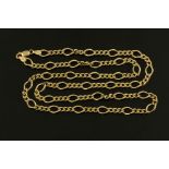 A 9 ct gold chain necklace, length 62 cm, 20.4 grams (see illustration).