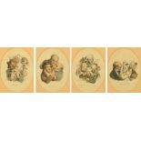 Four early 19th century French lithographs after Boilly, including "La Colere",