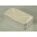 A George V silver cigar box of Art Deco design by E & N Speak Birmingham 1929. 18.