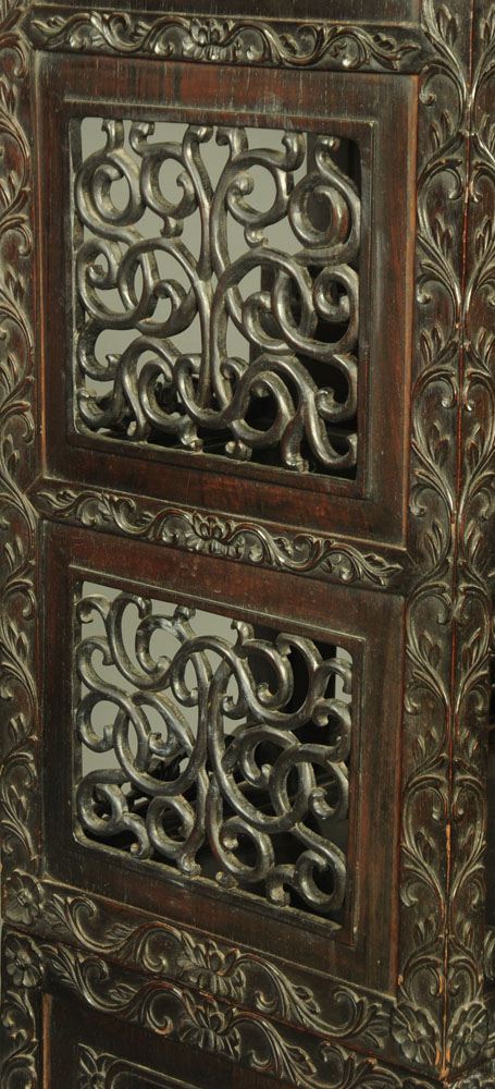 A 19th century Chinese hardwood cabinet in two sections, - Image 2 of 18