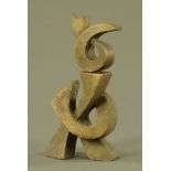 A French bronze abstract sculpture "Direction Contrarille". Height 30 cm.