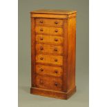 A Victorian oak Wellington chest,