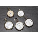 Group of five pocket watches