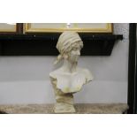 A bust of a 1920's lady, composite cast,
