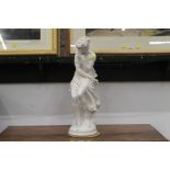 Plaster cast figurine of a lady 66 cm tall