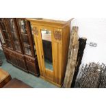 An Art Nouveau mirror door wardrobe, height 194 cm, width 92 cm,