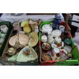 Two boxes of Carlton ware, leaf plates, bowls, ornaments,