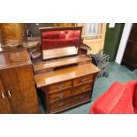 Victorian walnut dressing chest with brass drop handles, height 145 cm, width 114 cm,