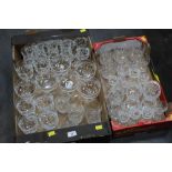 Two boxes of crystal glassware (Schott Zwiesel), wine glasses, sundae glasses, tumblers etc.