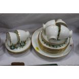 1870 Victorian six plate setting tea set with sandwich plate