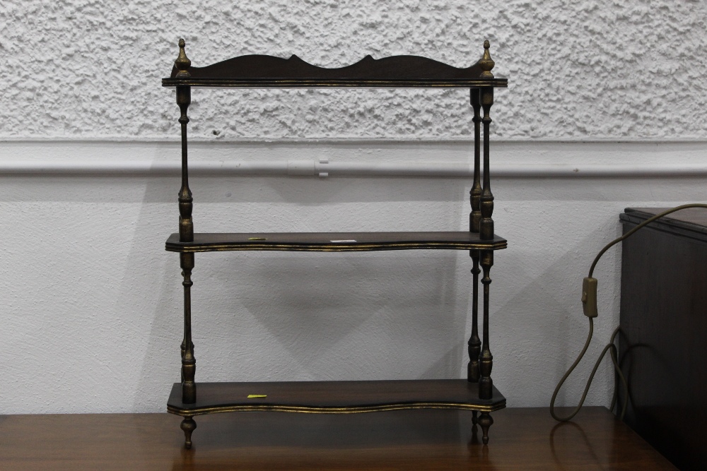 Small set of shelves, freestanding or wall mounted, with 48 cm, height 58 cm.