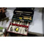 Collection of cased cutlery,