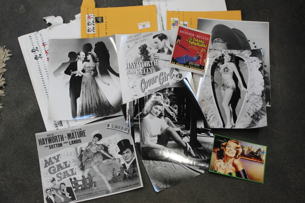 Selection of Rita Hayworth fan club magazines and promotional photographs etc.