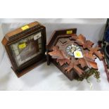 Vintage mantel clock and a cuckoo clock