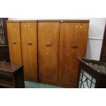 Two teak wardrobes