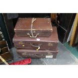 Set of three vintage cases