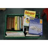 A box of books to include Beano Annuals,