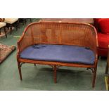 Bamboo effect bergere two seater settee, height 84 cm, width 122 cm,