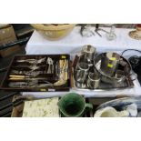 Selection of Radmore stainless steel tray and tea set,