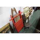 Two children's folding chairs, sledge,