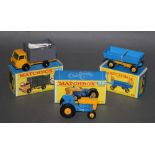 Three reproduction Matchbox Series diecast model vehicles, to comprise a cattle truck (37),