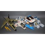 A group of Action Force and GI Joe model aircraft,