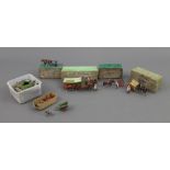 A small group of Britain's Home Farm Series lead models, to include Farm Wagon, Horse Rake,