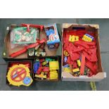A group of miscellaneous toys, to include a plastic train set with track,