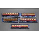 A group of five Hornby Dublo coaches, to comprise a D20 composite restaurant car,