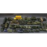 A group lot of Dinky military diecast model vehicles and plastic soldiers