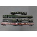 A group of seven Marklin HO scale coaches,